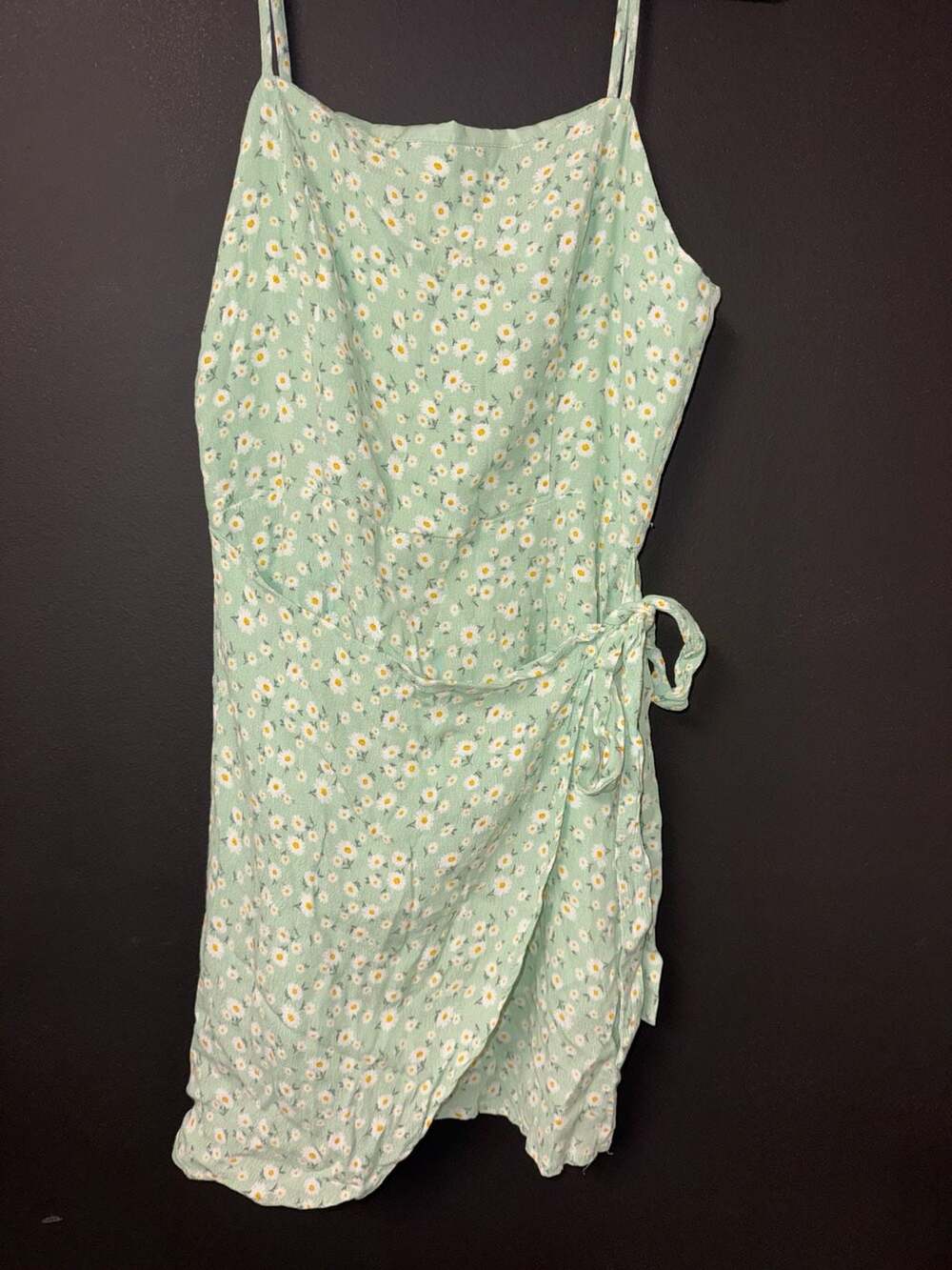 Forever 21 Mint Green Floral Wrap Mini Dress